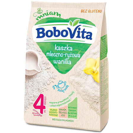 BoboVita Terci de lapte și orez, vanilie, fără gluten, după 4 luni, 230 g