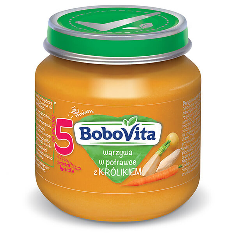 BoboVita Dinner, legume într-un vas cu iepure, după 5 luni, 125 g