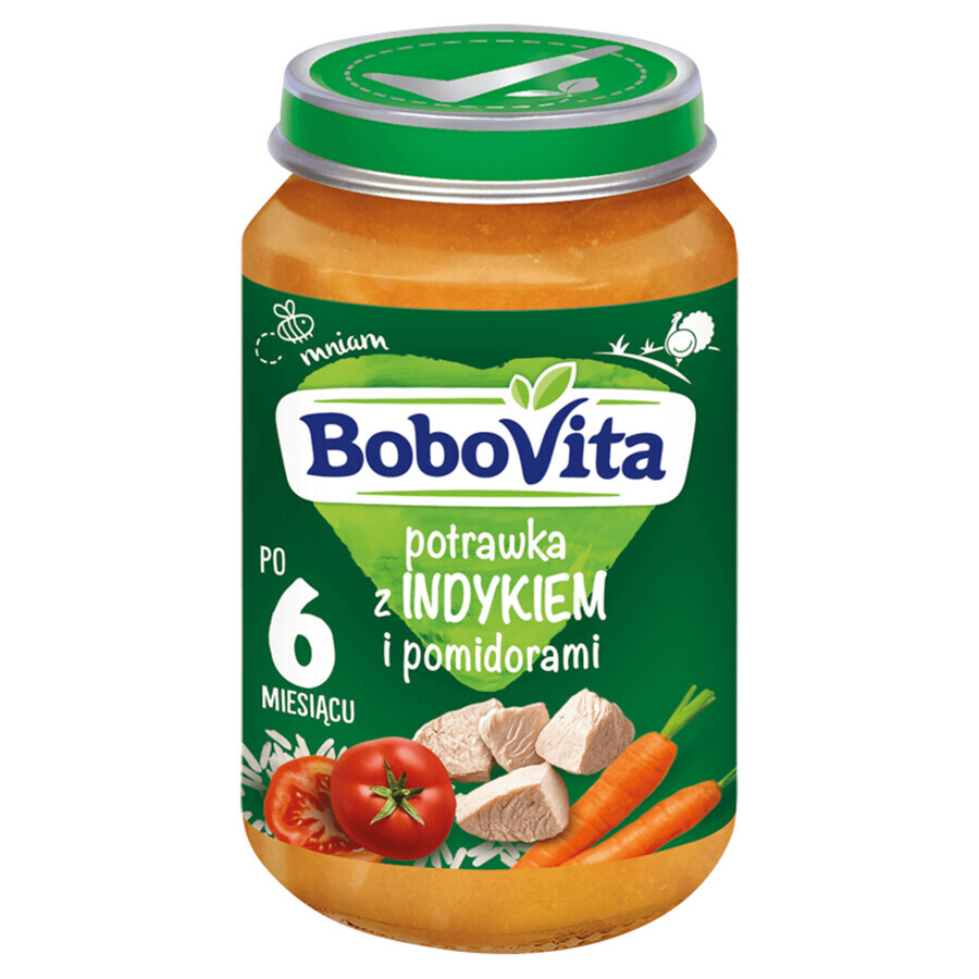 BoboVita Dinner, mâncare de curcan și roșii, după 6 luni, 190 g