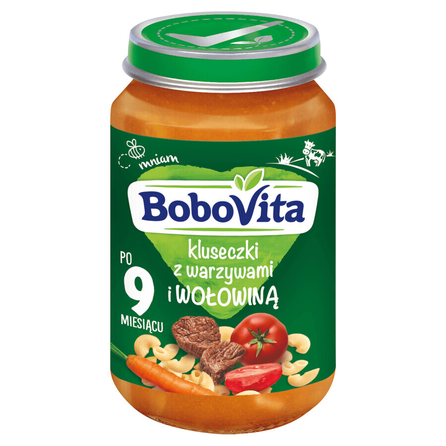 BoboVita Dinner, tăieței cu legume și carne de vită, după 9 luni, 190 g