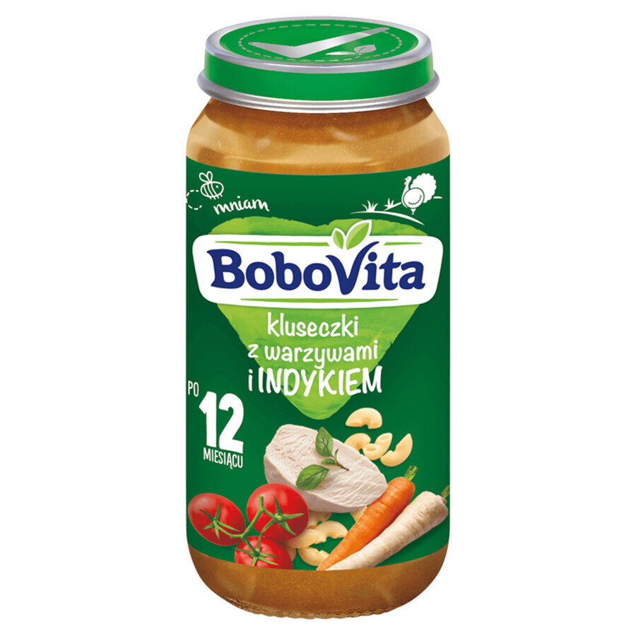 BoboVita Lunch, tăiței cu legume și curcan, după 12 luni, 250 g