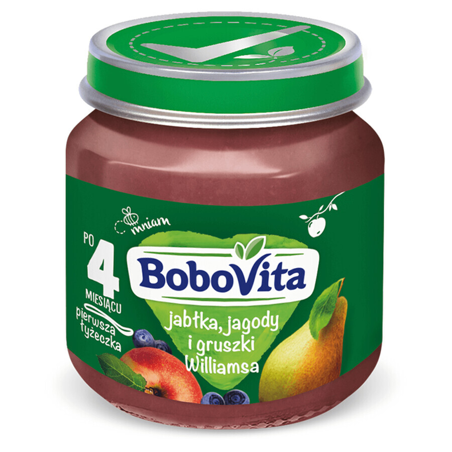 BoboVita Desert, măr, afine și pere, după 4 luni, 125 g