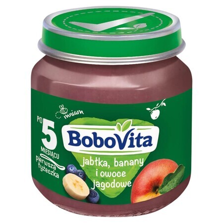 BoboVita Desert, banane, mere și fructe de pădure, după 5 luni, 125 g