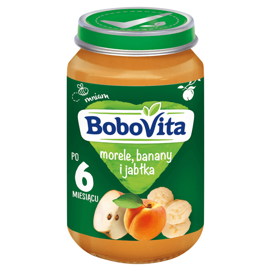 BoboVita Desert, caise, banane și mere, după 6 luni, 190 g