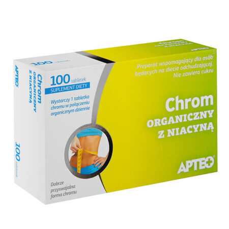 Apteo organisch chroom met niacine, 100 tabletten