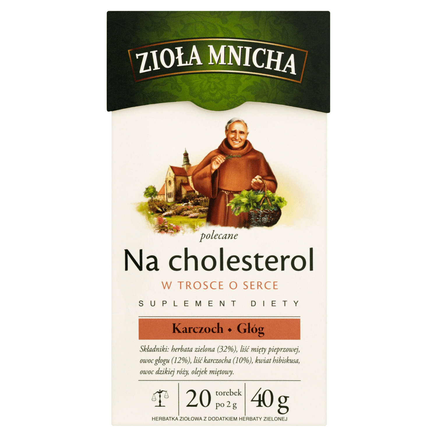 Herbapol Zioła Mnicha Na Cholesterol, ceai de plante fix, 2 g x 20 plicuri