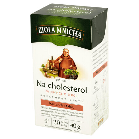 Herbapol Zioła Mnicha Na Cholesterol, tisane fixe, 2 g x 20 sachets