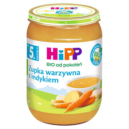 HiPP Bio soupe de légumes à la dinde, après 5 mois, 190 g