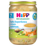 Zuppa HiPP Bio, zuppa di aneto con riso e tacchino, dopo 7 mesi, 190 g