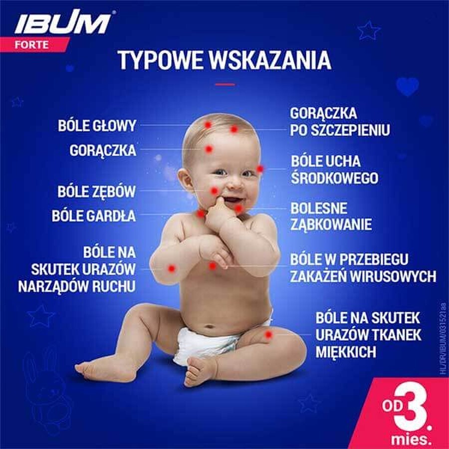 Ibum Forte 200 mg/ 5 ml, suspensie orală pentru copii de la 3 luni, aromă de banane, 100 g