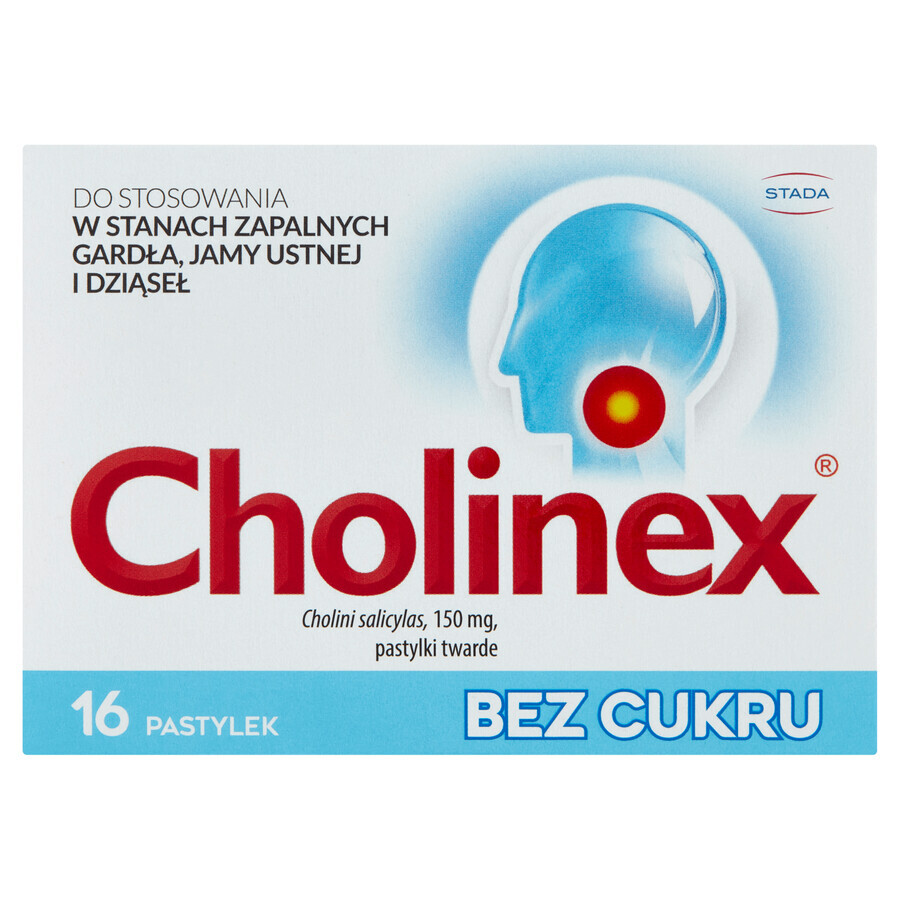 Cholinex 150 mg, fără zahăr, 16 pastile