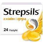 Strepsils au miel et au citron 1,2 mg + 0,6 mg, 24 pastilles dures