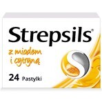 Strepsils au miel et au citron 1,2 mg + 0,6 mg, 24 pastilles dures