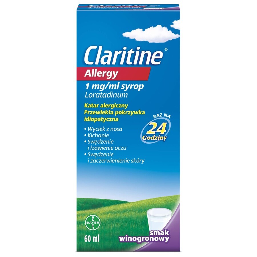 Claritine Allergy 1 mg/ml, sirop, aromă de struguri, 60 ml