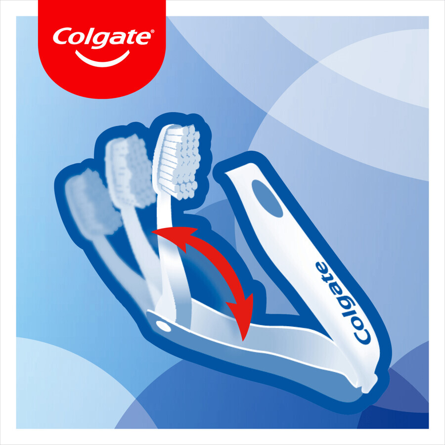 Colgate Portable/Travel, periuță de dinți pliabilă de călătorie, moale, 1 buc