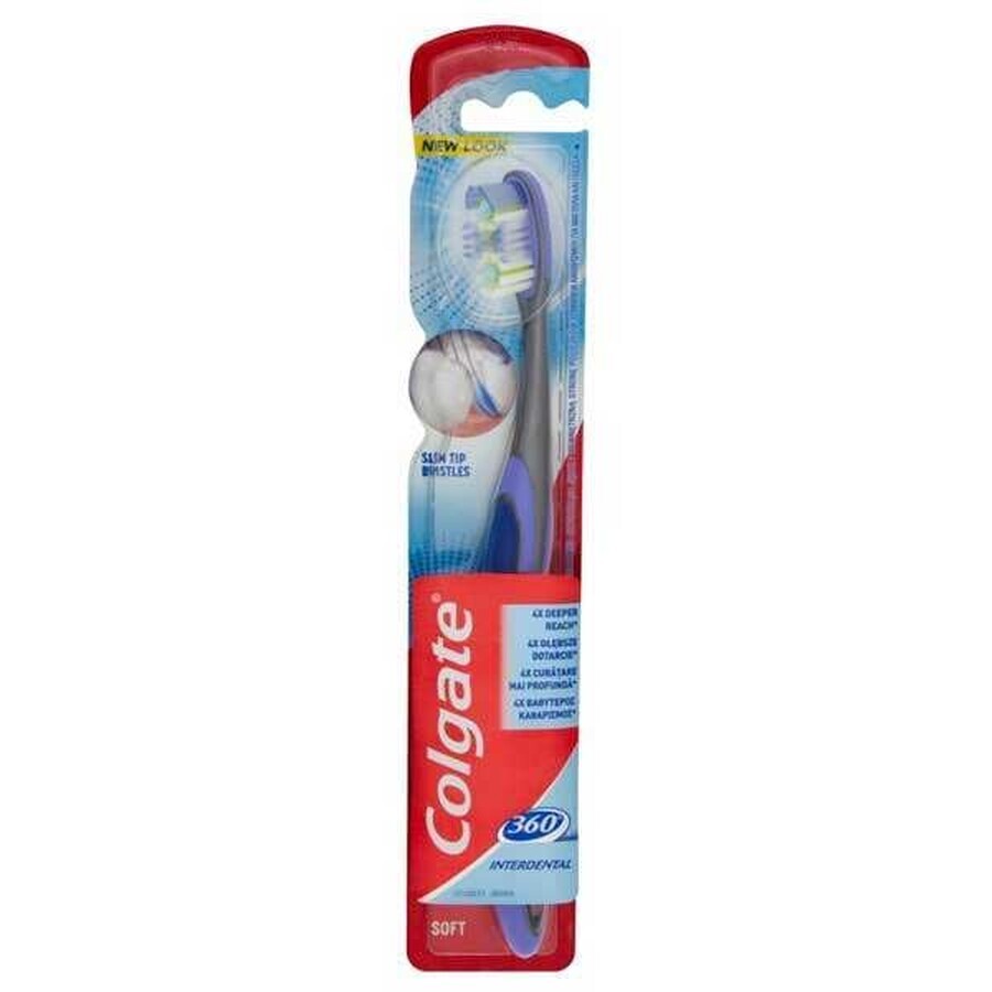 Colgate 360° Interdental, periuță de dinți, medie, 1 buc