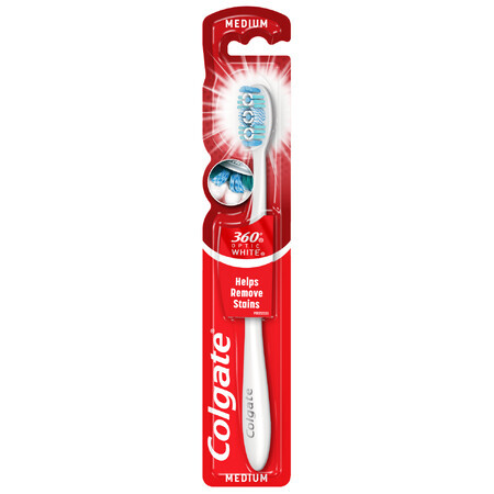 Colgate 360° Max White One, periuță de dinți, medie, 1 buc