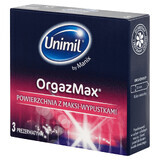 Unimil OrgazMax, préservatifs avec maxi-stripes, 3 pièces