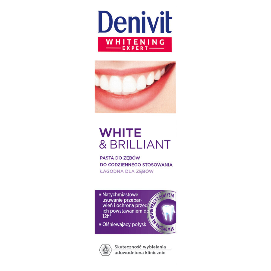 Denivit, pastă de dinți, White &amp; Brilliant, 50 ml