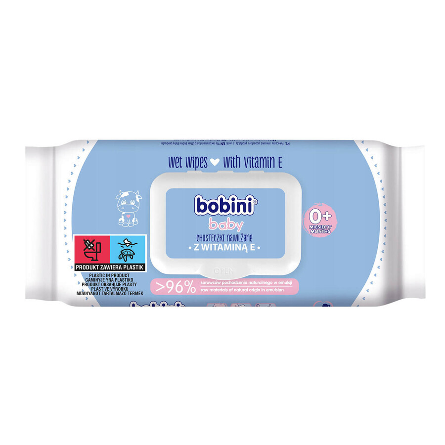 Bobini Baby, vochtige doekjes met vitamine E, 70 stuks