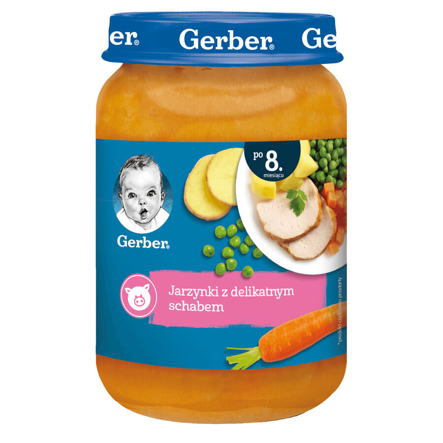 Gerber Dinner, legume cu carne de porc fragedă, după 8 luni, 190 g