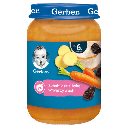 Gerber Lunch, Schweinelende mit Pflaume in Gemüse, nach 6 Monaten, 190 g