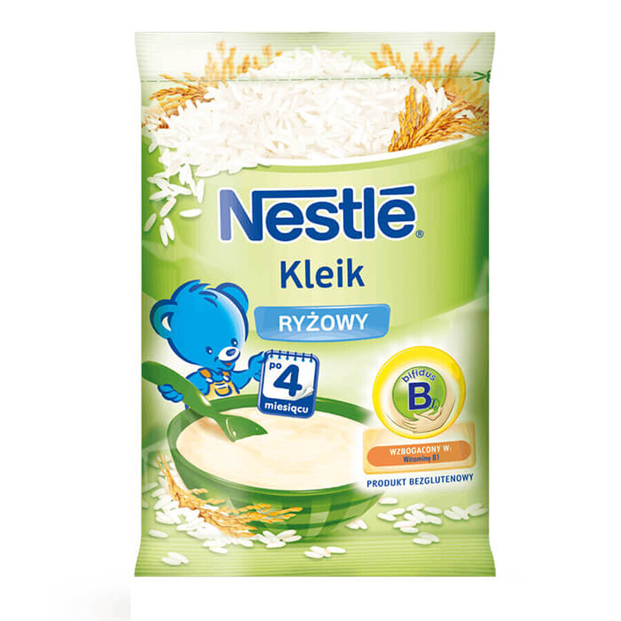 Gruel de orez Nestle, fără lapte, fără gluten, fără zahăr adăugat, după 4 luni, 160 g