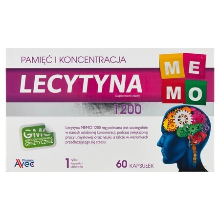 Lecitină MEMO 1200 mg, 60 capsule