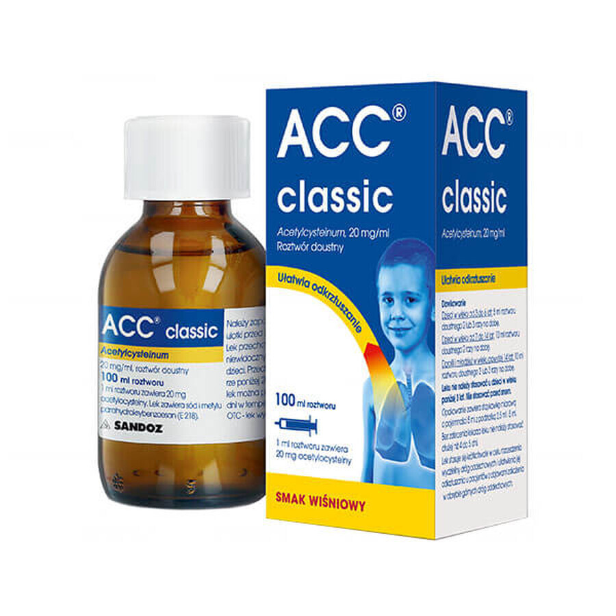 ACC Classic 20 mg/ml, soluție orală, aromă de cireșe, 100 ml