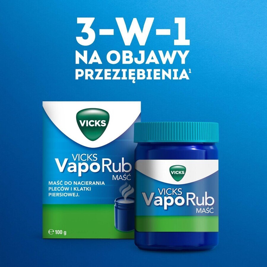 Vicks VapoRub, unguent pentru copii de la 5 ani și adulți, 100 g