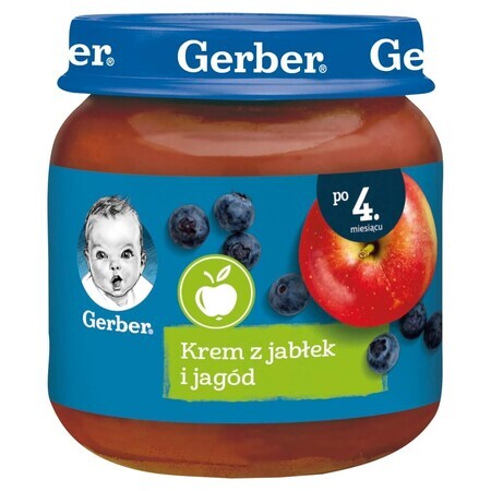 Gerber, Dessert, crema di mele e frutti di bosco, dopo 4 mesi, 125 g