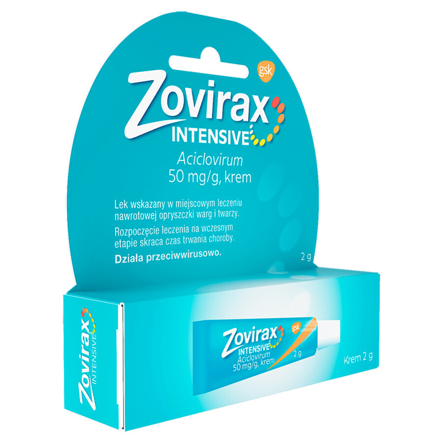 Zovirax Intensiv 50 mg/1 g, cremă, 2 g