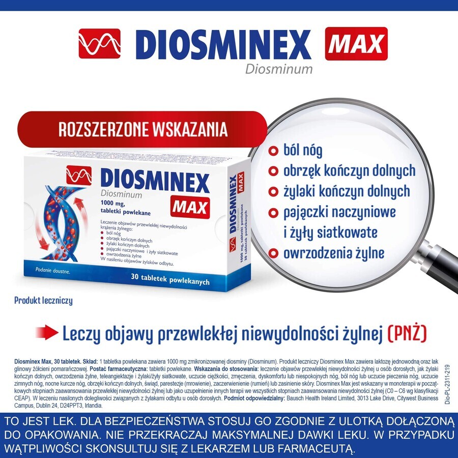 Diosminex Max 1000 mg, 30 compresse rivestite con film