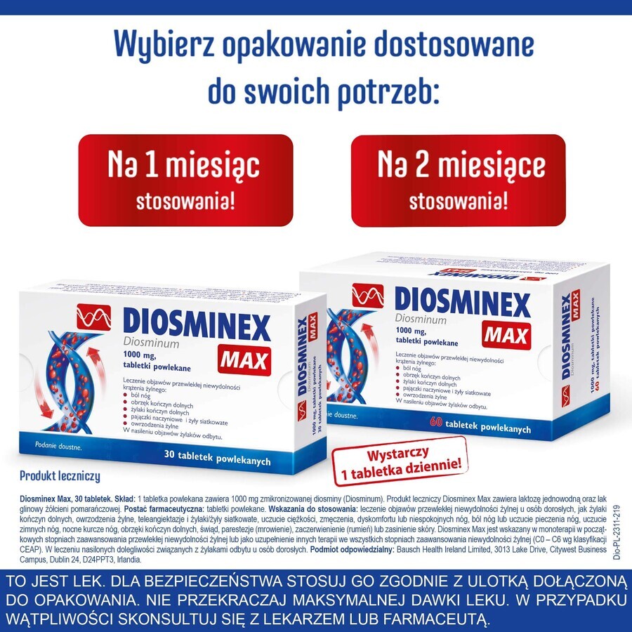 Diosminex Max 1000 mg, 30 compresse rivestite con film