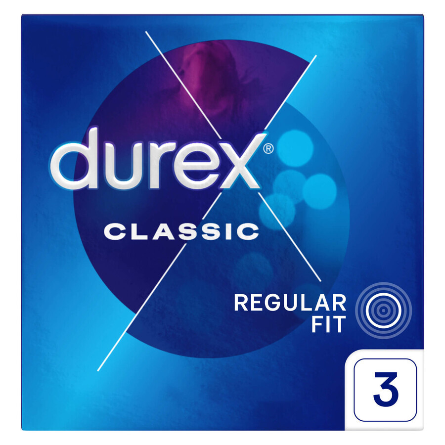 Durex Classic, prezervative clasice netede, 3 bucăți