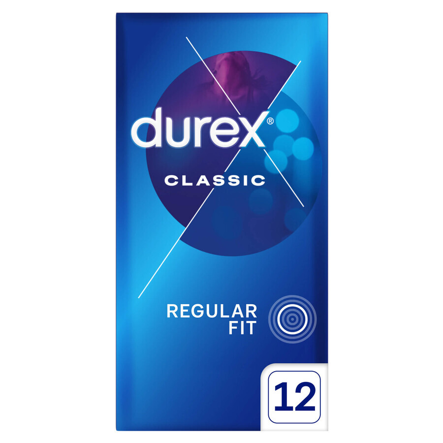 Durex Classic, prezervative clasice netede, 12 bucăți