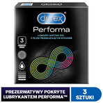 Durex Performa, prezervative cu lubrifiant pentru prelungirea actului sexual, 3 bucăți