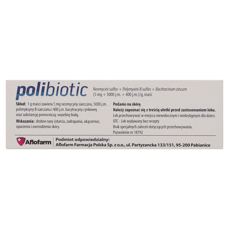 Polibiotic (5 mg + 5000 UI + 400 UI)/g, unguento, 15 g