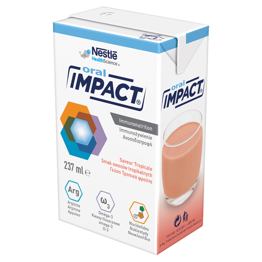 Impact Oral, preparat nutritiv, aromă de fructe tropicale, 3 x 237 ml