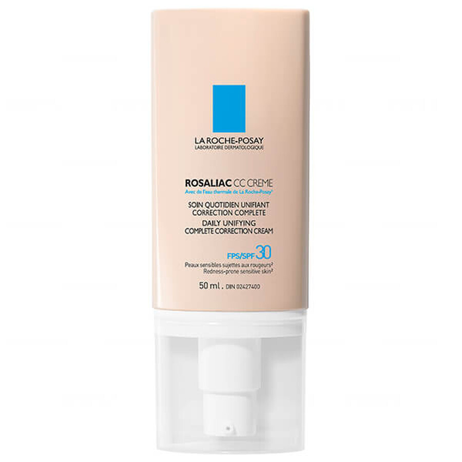 La Roche-Posay Rosaliac CC, crème de soin quotidienne corrective complexe, peaux sensibles, teinte universelle, SPF 30, 50 ml