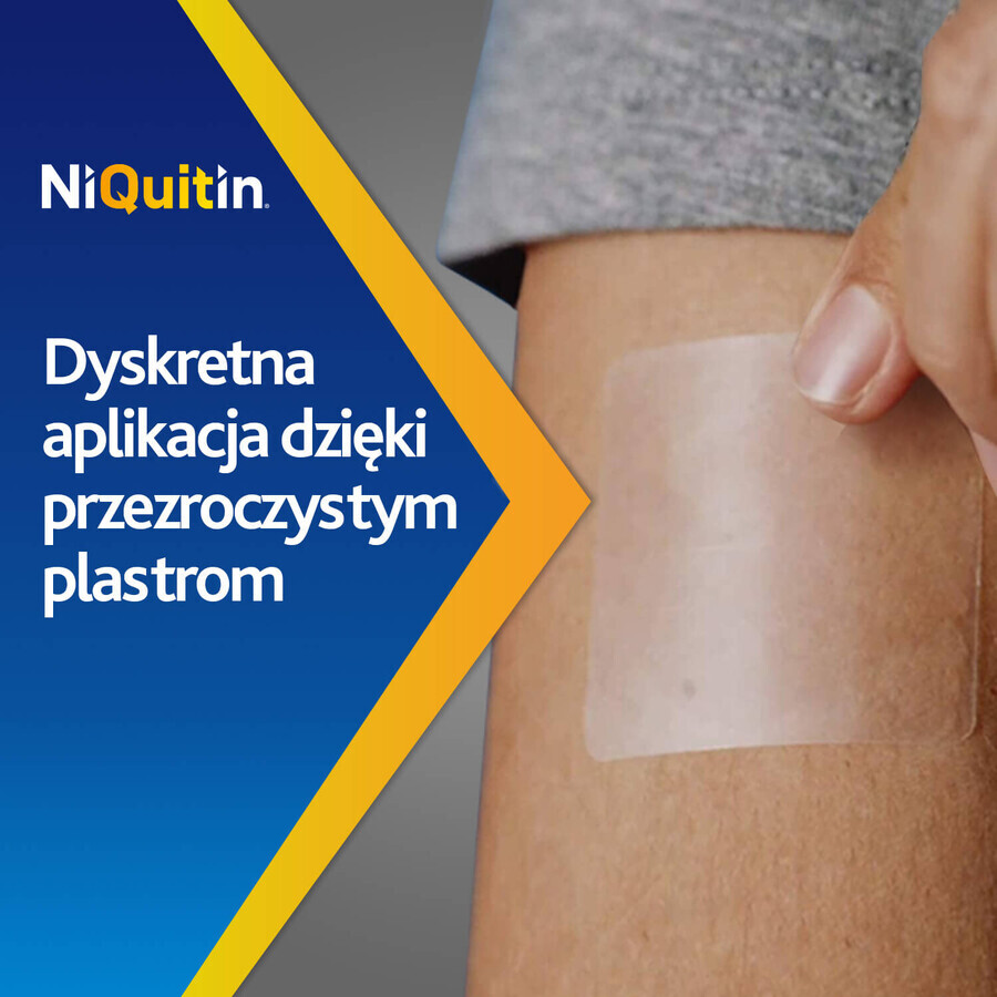 NiQuitin Transparent 21 mg/24 h, système transdermique, patch, 7 pièces