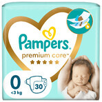 Pampers Premium Care, couches taille 0, jusqu'à 3 kg, 30 pièces