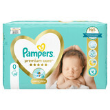 Pampers Premium Care, couches taille 0, jusqu'à 3 kg, 30 pièces