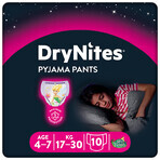 Huggies DryNites Girls, nachtslip, voor meisjes, 4-7 jaar, 17-30 kg, 10 stuks