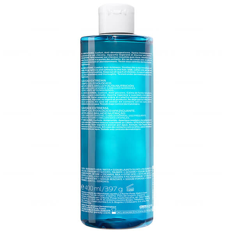 La Roche-Posay Kerium, șampon extrem de delicat pentru scalp sensibil, 400 ml