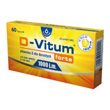 D-Vitum Forte 1000 UI, vitamina D pentru adulți și copii cu vârsta peste 6 ani, 60 capsule