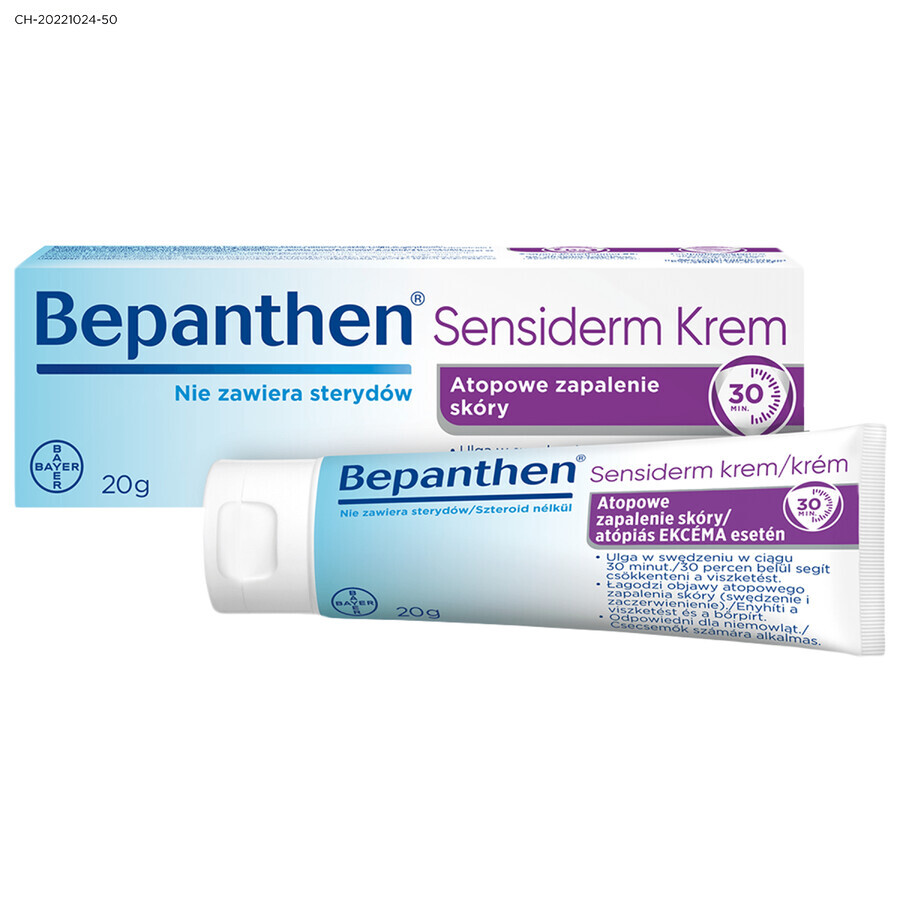 Bepanthen Sensiderm Cream, îngrijire în AD și eczeme, de la 1 lună, 20 g