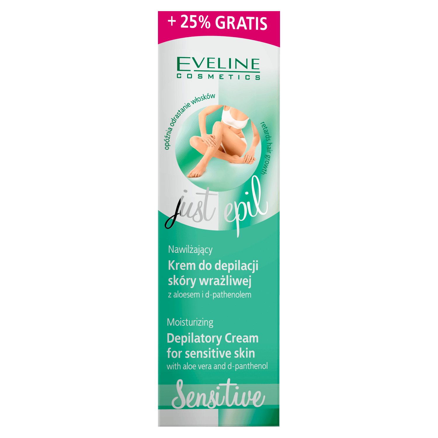 Eveline Cosmetics Just Epil, cremă hidratantă de epilare pentru piele sensibilă, 125 ml