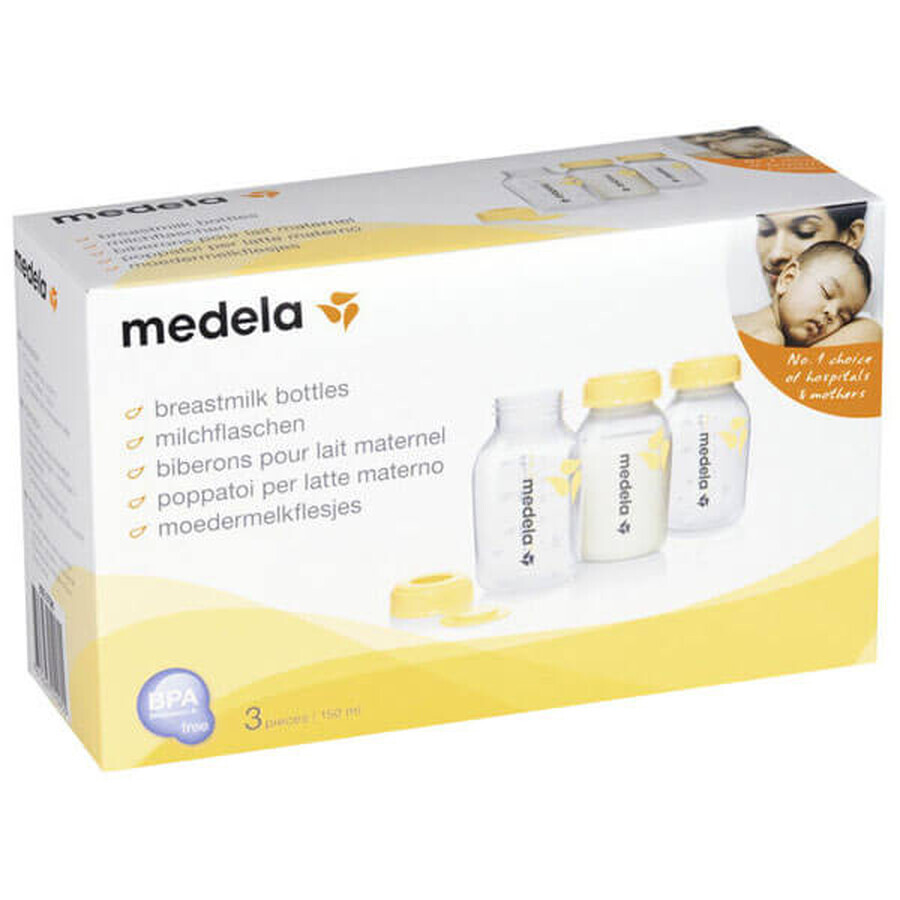 Medela, borstvoedingsfles, 3 x 150 ml