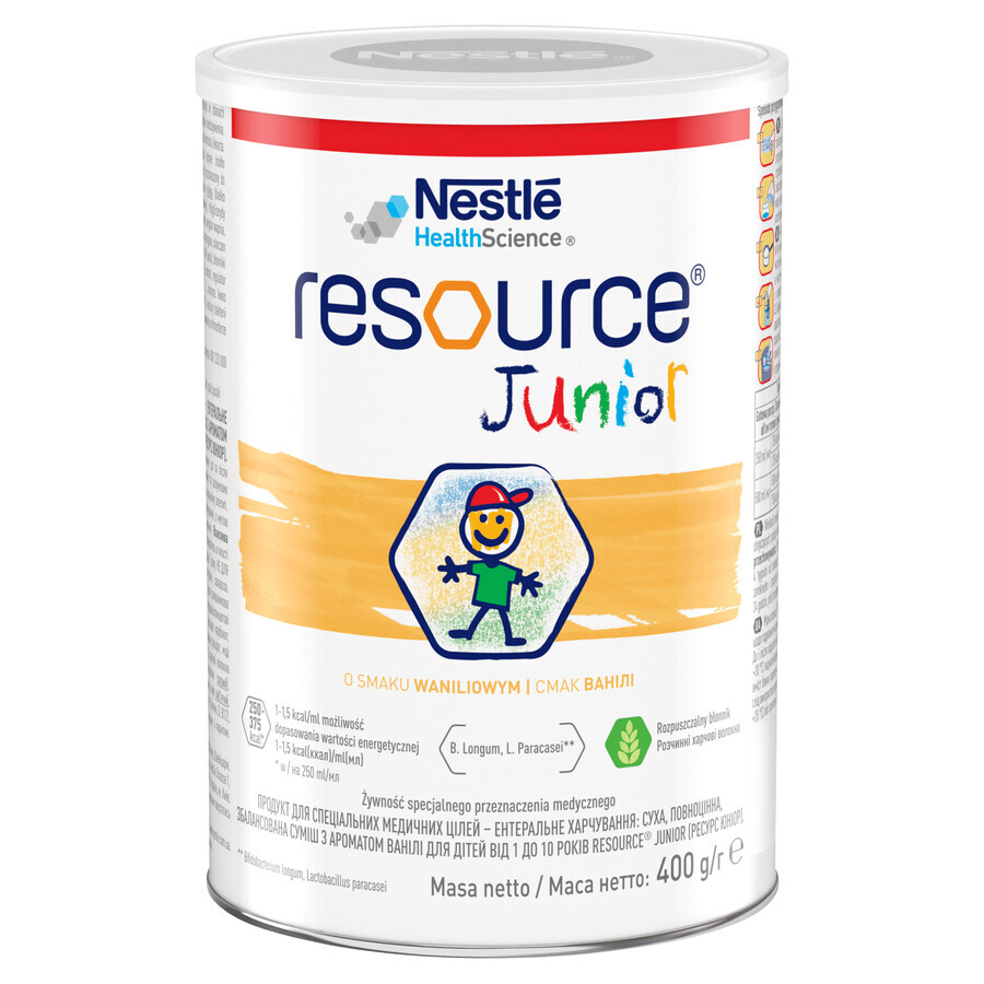 Resource Junior, pregătire nutrițională peste 1 an, aromă de vanilie, 400 g